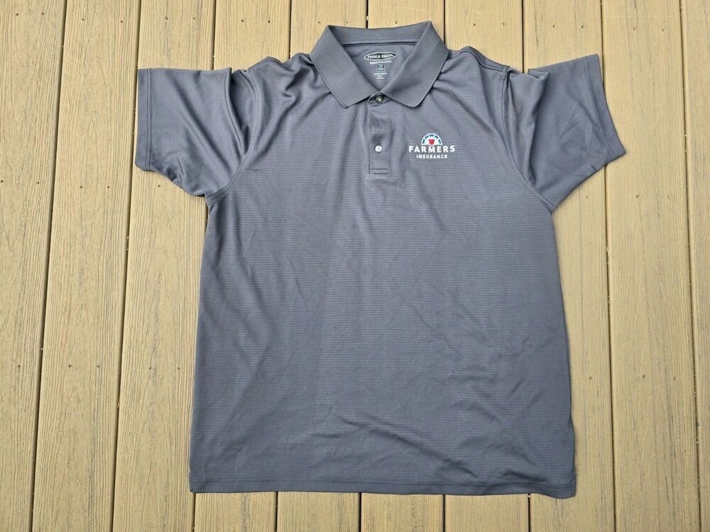 Pebble Beach Performance Golf Polo Shirt Mens 2XL Short Sleeve Gray Solid
